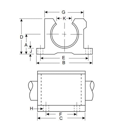 1151540 | BBFP-381-O (Each) --- Housings Pillow Block Frelon Linear - 38.1x44.45x120.65 mm Precision
