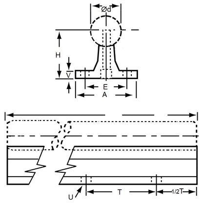 1152066 | TLM-1906RS --- Rail - 38.1 mm x 63.5 mm x 609.6 mm