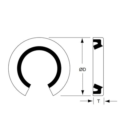 1112231 | TLM-310RS --- Seals - 15.875 mm x 28.677 mm x 3.175 mm