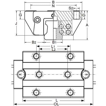 1108543 | TLM-3085RS (Each) --- Rail Systems Type 3 Carriage Linear - Size Reference 15 - 24x47 mm Standard