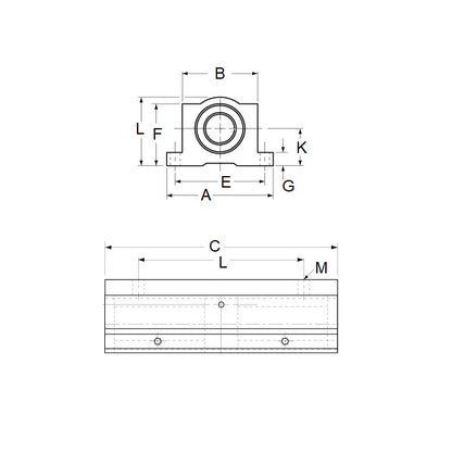 1111399 | LCHP-0159-076-TSS (Each) --- Thomson Super Smart Housings Linear - 15.875x63.5x44.45 mm Twin Pillow Block