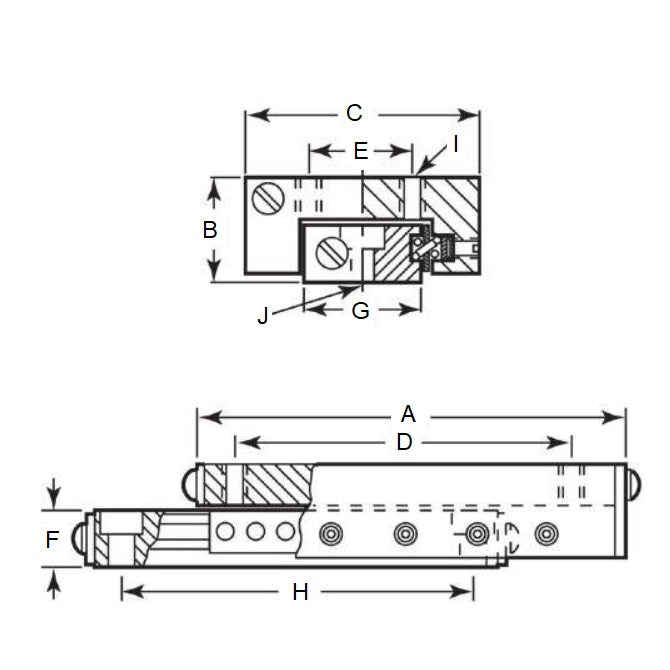 1135533 | DT-121RS (Each) --- Slide Assemblies Linear - 25.4 mm - 59.87 Kg - 50.8 mm Cross Roller