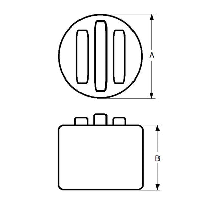 1135291 | MAG-D-25-025-C3T --- 3 Pole Magnets - 25.4 mm x 25.4 mm x 19 kg