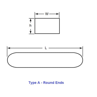 1045696 | K-0300-0300-1600A-C (50 Pcs) --- Machine Keys - 3 mm x 3 mm x 16 mm