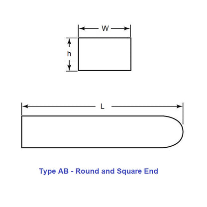 1113197 | K-1588-1588-7620AB-C --- Keys - 15.88 mm x 15.88 mm x 76.2 mm