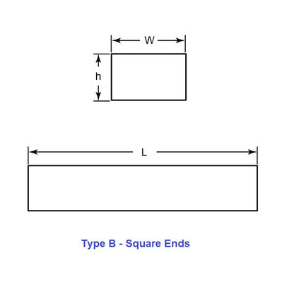 1113190 | K-1588-1588-5080B-C --- Keys - 15.88 mm x 15.88 mm x 50.8 mm