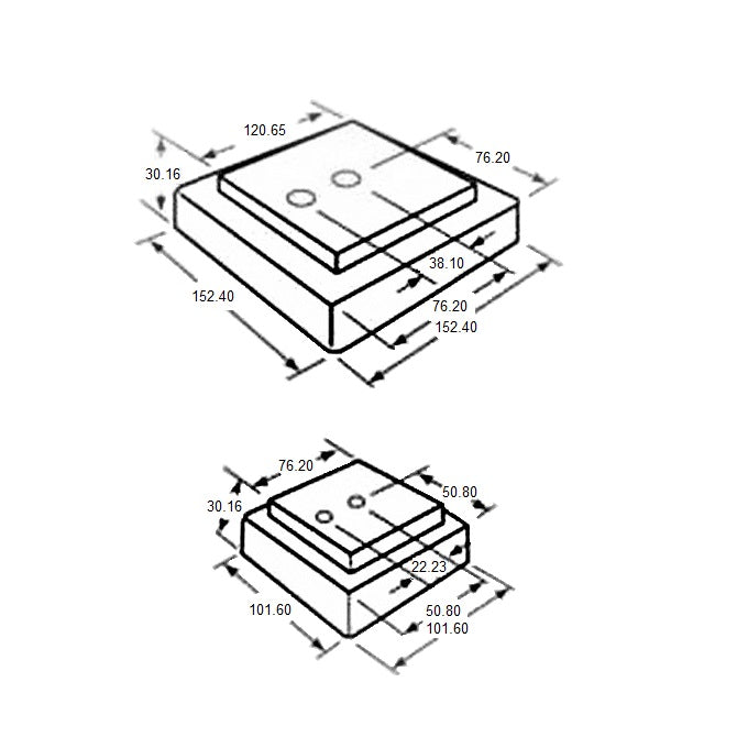 1201384 | MLM-4540-152-MC (4 Pcs) --- Mounts - 152.40 x 152.40 x 30.2 mm x 80