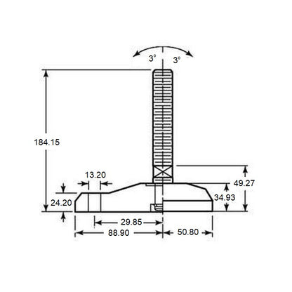 1113410 | MLM-159C-203-S4-AHY1-075 --- Mounts - 5/8-11 UNC (15.88 mm) x 74.9 mm x 22.1 mm