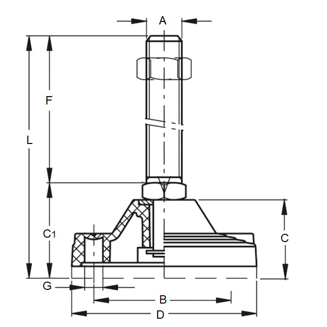 1122818 | MLM-191C-125-S3NY-2LH --- Mounts - 3/4-10 UNC (19.1 mm) x 122.9 mm x 17 mm