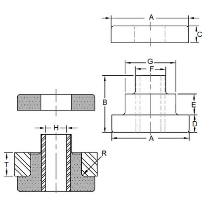 1207368 | MB2-0025-195 (25 Pcs) --- Mounts - 195 Kg x 23.8 mm x 88.9 mm