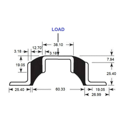 1186581 | MVIS-0091 (Each) --- Vibro Insulator Strips Mounts - 90.718 kg - 101.6x114.3 mm - Neoprene Rubber and Steel Mount