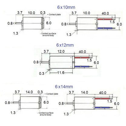 1067911 | D6-2.2 (5 Pcs) --- DC Motors - 6 mm x 12 mm Less than 0.8