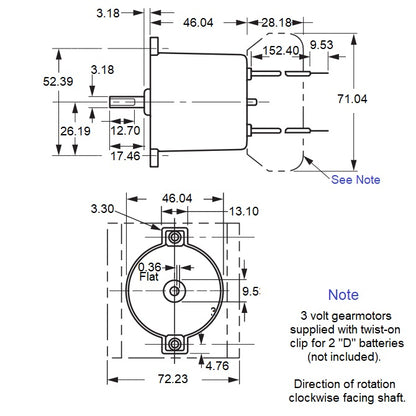 1002145 | GMLV06V-000H --- Gearmotors - 0.5 RPM x  4300:1 x 1584 g.cm