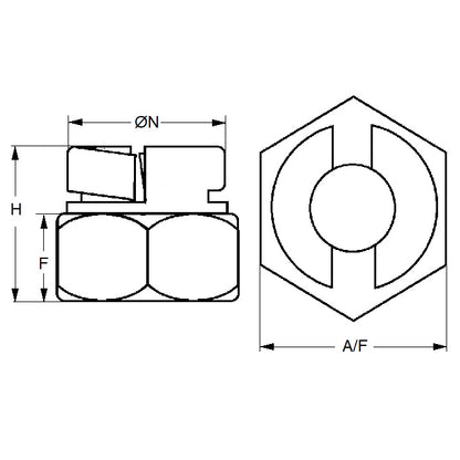 1061720 | NT050M-AE-S4 (3 Pcs) --- Aerotight Nuts - M5x0.8 x  0.800 mm / 31.75 TPI x 6.02 mm