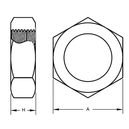 1064240 | NT060M-HX-CZ (PK-20) --- Hexagonal Nuts - M6 - 6x1mm - 5x10 mm Full - Steel - Zinc Plated Nut
