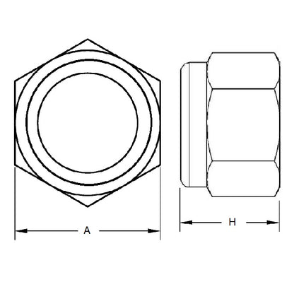 1056430 | NT040M-NI-AL (15 Pcs) --- Hexagonal Nuts - M4x0.7 Aluminium Flanged (May be coloured)