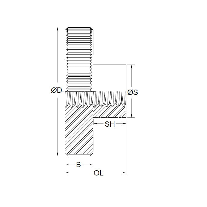 1056679 | NT042C-TH1906-S3 --- Thumb Nuts - 8-32 UNC (4.17mm) x 9.5 mm x 3.18 mm