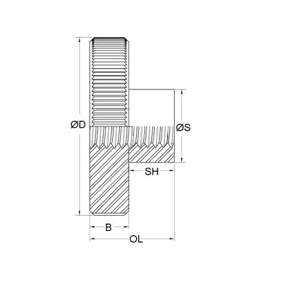 1056679 | NT042C-TH1906-S3 --- Thumb Nuts - 8-32 UNC (4.17mm) x 9.5 mm x 3.18 mm