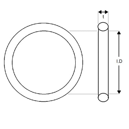 1075232 | OR-00620-100-N70 (Pack of 50)  --- General Purpose O-Rings - 6.2x1 mm - Black Nitrile Rubber Packs - Nitrile NBR, BUNA-N O-Ring