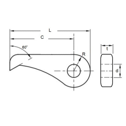 1100424 | PWL-120-ST --- Pawls Ratchets and Pawls - 12 mm x 49 mm 8.00 (H8)