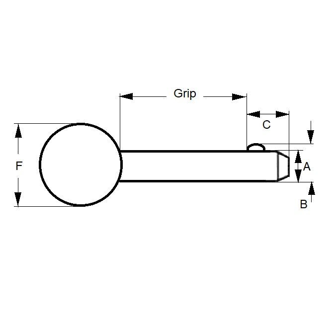 1075243 | BLP-064-0762-BL-C --- Ball Lock Pins - 6.35 mm x 76.2 mm Zinc Plated Carbon Steel