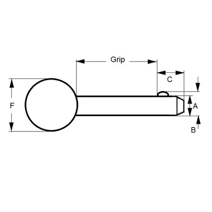 1074708 | BLP-064-0381-BL-C (25 Pcs) --- Ball Lock Pins - 6.35 mm x 38.1 mm Zinc Plated Carbon Steel