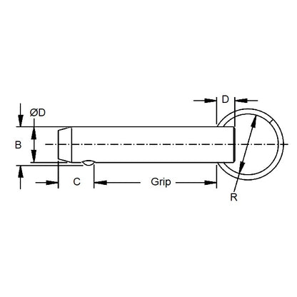 1075088 | BLP-064-0572-K1-S4 --- Pins - 6.35 mm x 57.15 mm 304 Stainless Steel