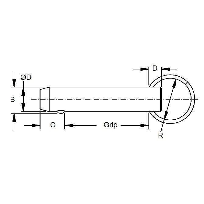 1090052 | BLP-095-0508-K1-S3 --- Pins - 9.53 mm x 50.8 mm 303 Stainless Steel