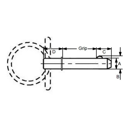 1104983 | BLP-127-1270-RSH-C --- Pins - 12.7 mm x 127 mm Carbon Steel