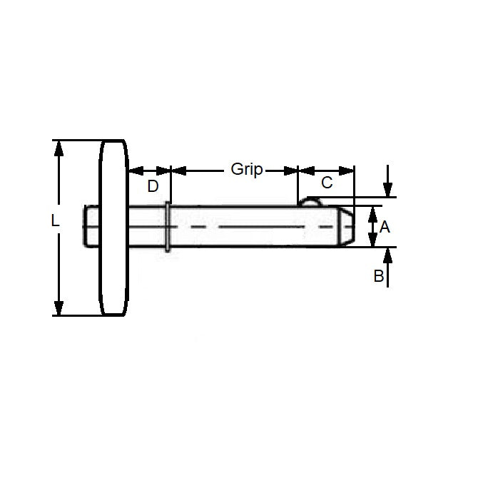 1104647 | BLP-127-0762-TSH-C --- Ball Lock Pins - 12.7 mm x 76.2 mm Carbon Steel