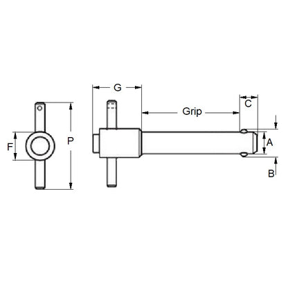 1080129 | BLP-079-0508-THD-S17 --- Pins - 7.94 mm x 50.8 mm 17-4 PH Stainless