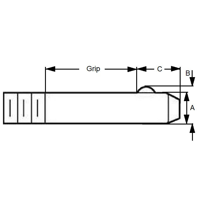 1075013 | BLP-064-0508-THR-S3 (50 Pcs) --- Pins - 6.35 mm x 50.8 mm 303 Stainless Steel