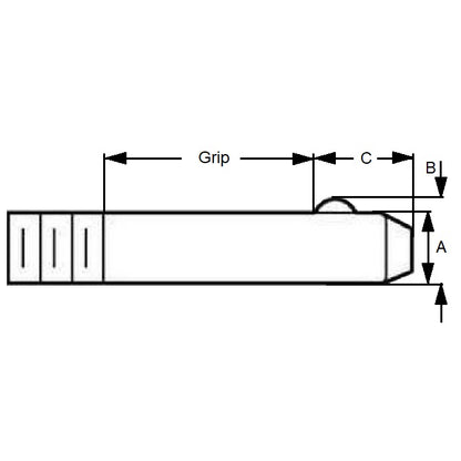 1058222 | BLP-048-0254-THR-S3 --- Pins - 4.76 mm x 25.4 mm 303 Stainless Steel