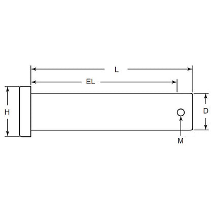 1121778 | CLP-191-0575-S4 (Each) --- Clevis Pins - 19.05x57.54x63.5 mm Pin Locking - Stainless Steel 300 Series