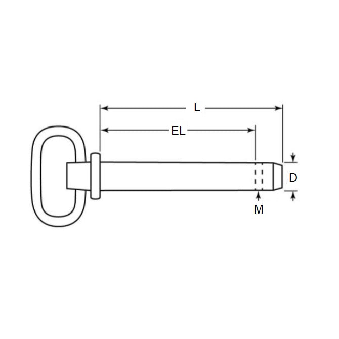 1136583 | CLP-254-1905-CZ-HPC --- Clevis Pins - 25.4 mm x 190.5 mm