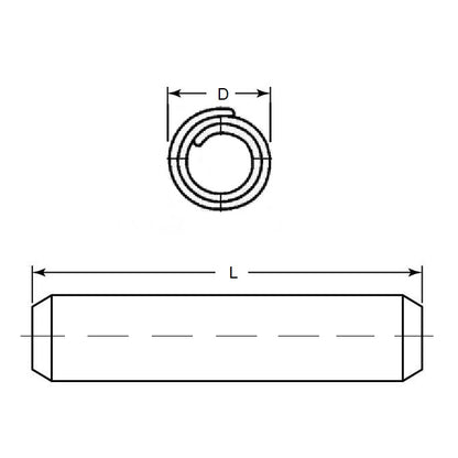 1049205 | PSP-032-025-S2 (PK-5) --- Coiled Pins - 3.18x25.4 - 3.18 - 3.28 - Stainless Steel 304 Similar to A2, 18-8 HRB80 Pin