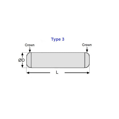 1070281 | DP060-060-304-3 --- Dowel Pins - 6 mm x 60 mm x 61.8 mm