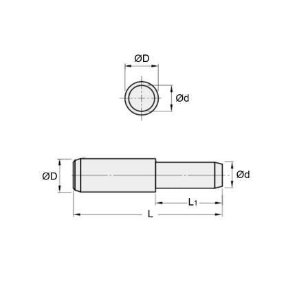 1083624 | DPS080-035-440-1 --- Dowel Pins - 8 mm x 35 mm x 35 mm