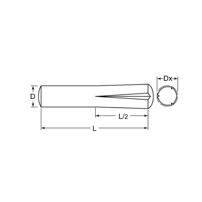 1041478 | GP2-0200-1600-BO (500 Pcs) --- Groove Pins - 2 mm x 16 mm x 2.15 mm