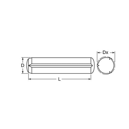 1041479 | GP3-0200-1600-BO (500 Pcs) --- Groove Pins - 2 mm x 16 mm x 2.15 mm