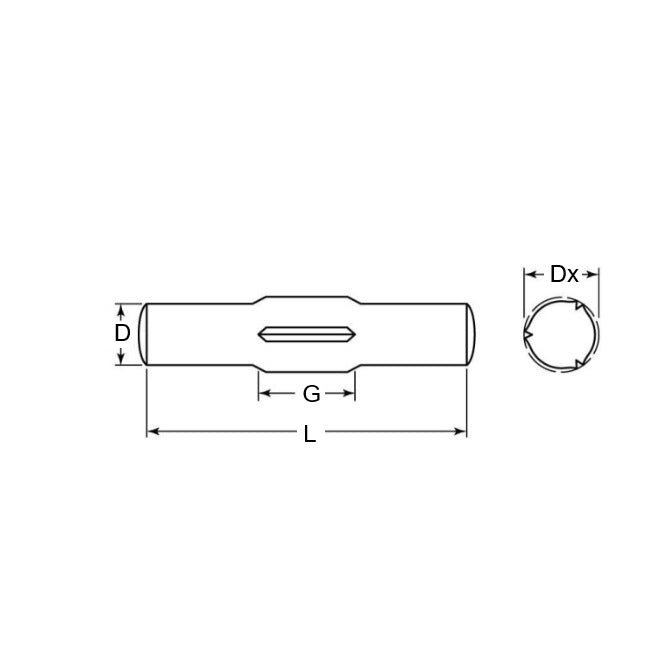 1041477 | GPE-0200-1600-BO (500 Pcs) --- Groove Pins - 2 mm x 16 mm x 2.1 mm