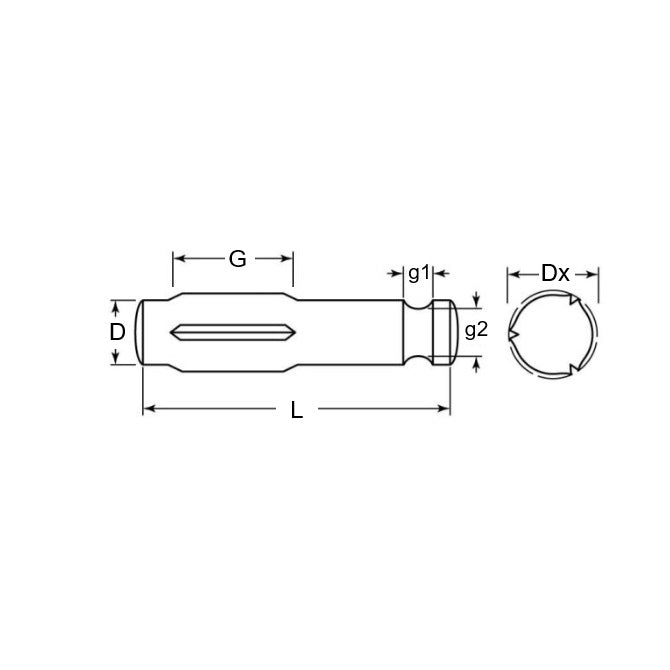 1041336 | GPG-0200-1200-BO (500 Pcs) --- Groove Pins - 2 mm x 12 mm x 2.15 mm