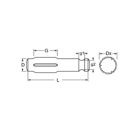 1041330 | GPG-0200-1200-BO (500 Pcs) --- Groove Pins - 2 mm x 12 mm x 2.15 mm