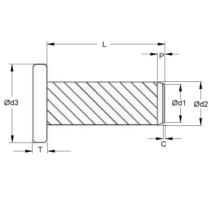 1063207 | HDP050-12F (5 Pcs) --- Hammer Drive Pins - 5 mm x 12 mm x 5.08 mm