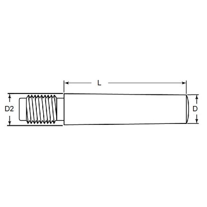 1103422 | TP-127-0762-S4-EE (Each) --- Taper Imperial Pins - 12.7x76.2x11.11 mm Extractable - Stainless Steel 304 Similar to A2 or 18-8 HRB80 Pin