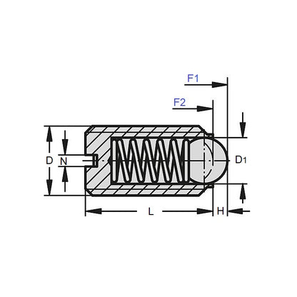 1073516 | PLBT-064C-135-CN-031 --- Plungers - 1/4-20 UNC (6.35mm) x 13.5 mm x 13.4 N