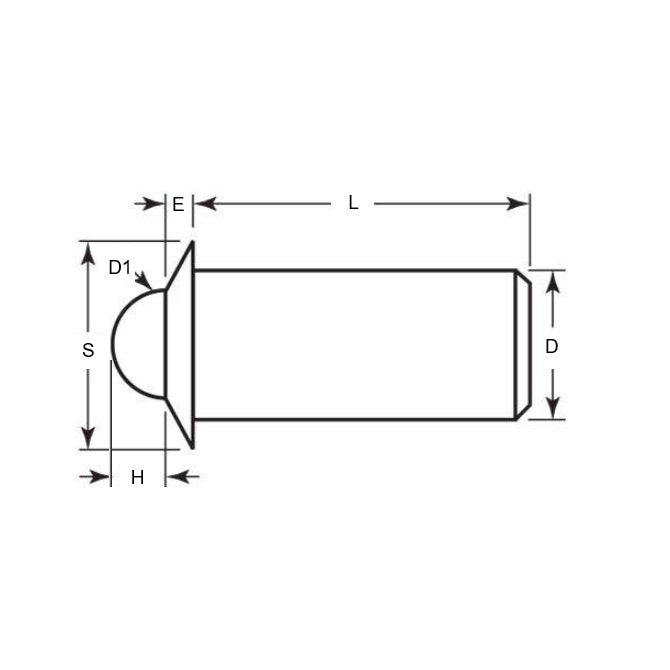 1048878 | PLBP-032-064-CN-006 (Each) --- Ball Push Fit Plungers - 3.18x6.4 mm - 1.8 N Steel Body - Nylon Polyamide 6/6 Plunger