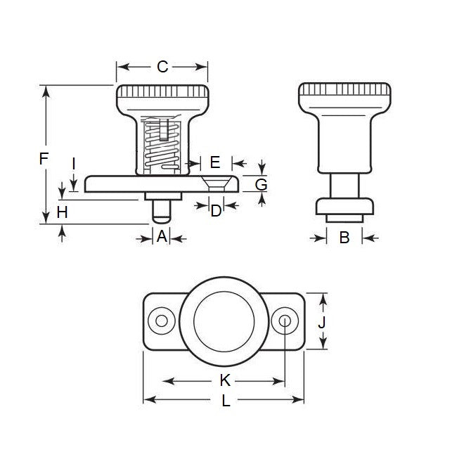 1099003 | PLI-M-080-120-31-LM-C (Each) --- Indexing with Plate Plungers - 12x44 mm - 1.6 N Locking - Steel Plunger