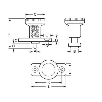 1092500 | PLI-M-060-100-25-M-C (Each) --- Indexing with Plate Plungers - 10x37 mm - 4.6 N Non Locking - Steel Plunger