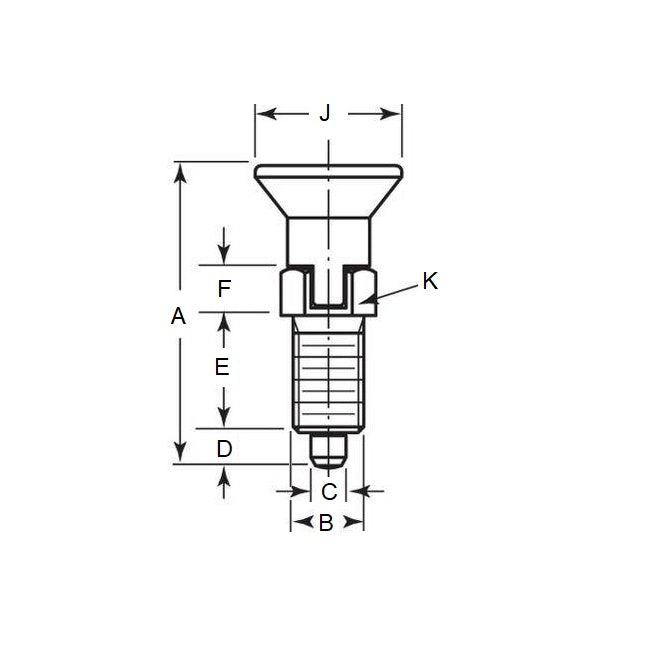 1082352 | PLIT-040-080-100-43-LKP-S3F (Each) --- Indexing Pull Knob Plungers - M8 Fine - 8x1mm - 43 mm - 2.7 N - Stainless Steel 303 Similar to A2, 304, 18-8 Plunger